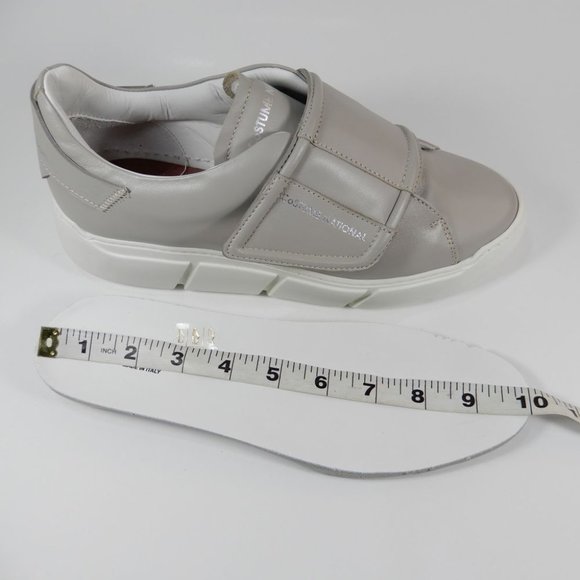 COSTUME NATIONAL Leather Touch-Strap Platform SNEAKERS Size 38 7.5 Gray NEW $425 - Picture 14 of 14